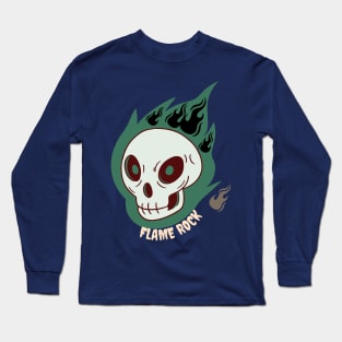 flame rock skull Long Sleeve T-Shirt